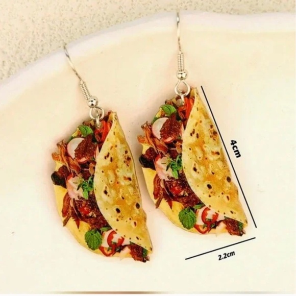 Taco Earrings Double Sided - Brand New - Picture 2 of 2